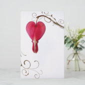 Rode bloeding Hearts Weddenschap Briefpapier (Staand voorkant)