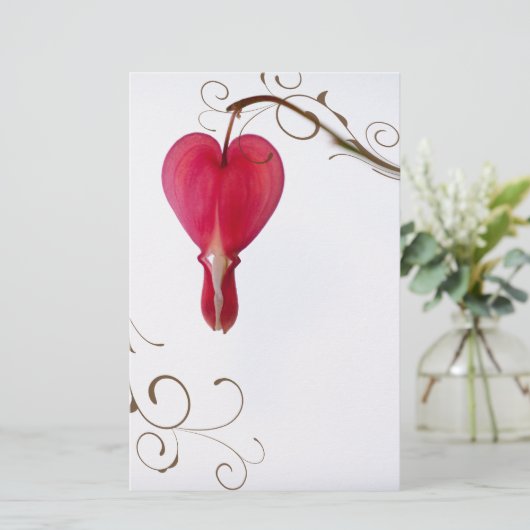 Rode bloeding Hearts Weddenschap Briefpapier (Staand voorkant)