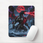 Rode Bloedmaan Zwarte Draak Fantasy Gaming Muismat (Met muis)