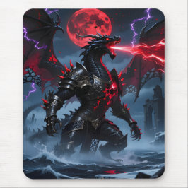 Rode Bloedmaan Zwarte Draak Fantasy Gaming Muismat