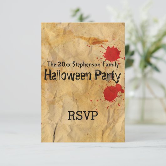  rode bloedplatter Halloween-partij Kaart (Staand voorkant)