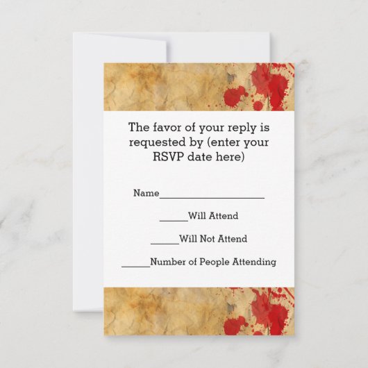  rode bloedplatter Halloween-partij Kaart (Achterkant)