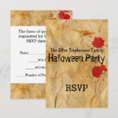 rode bloedplatter Halloween-partij Kaart (Voorkant / Achterkant)