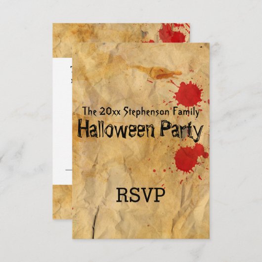  rode bloedplatter Halloween-partij Kaart (Voorkant / Achterkant)