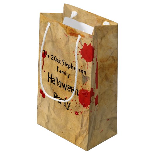  rode bloedplatter Halloween-partij Klein Cadeauzakje (Achterkant Gekanteld)