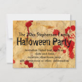 rode bloedplatter Halloween-partij Magnetische Uitnodiging (Voorkant)