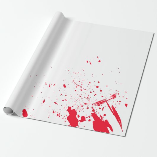 Rode Bloedspatten Cadeaupapier (Uitgerold)