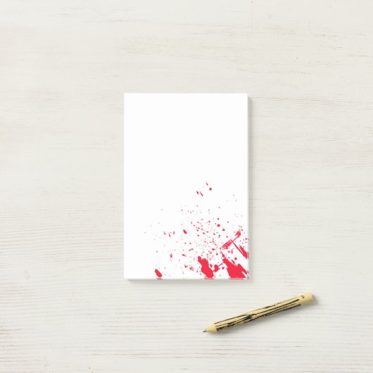 Rode bloedspatten post-it® notes (Op bureau)