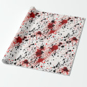 Rode bloedspetter patroon cadeaupapier (Uitgerold)