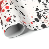 Rode bloedspetter patroon cadeaupapier (Rol Hoek)