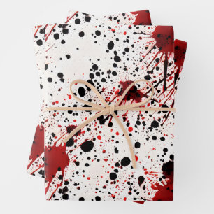 Rode bloedspetter patroon inpakpapier vel