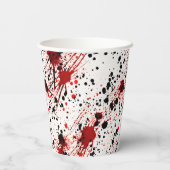 Rode bloedspetter patroon papieren bekers (Achterkant)