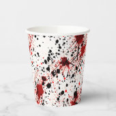 Rode bloedspetter patroon papieren bekers (Links)