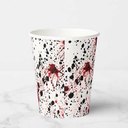 Rode bloedspetter patroon papieren bekers (Rechts)
