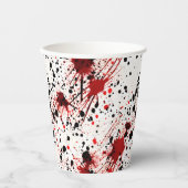 Rode bloedspetter patroon papieren bekers (Voorkant)