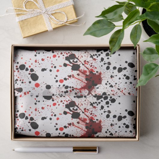 Rode bloedspetter patroon tissuepapier (Geschenk)