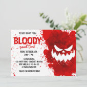 Rode bloedspiegel, Creepy Halloween Kaart (Staand voorkant)