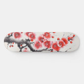Rode bloeiende bloemen persoonlijk skateboard (Horizontaal)