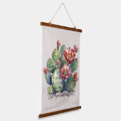Rode Bloeiende Cactus Hangend Wandkleed (Gebogen)