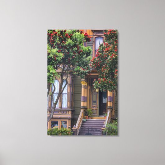 Rode Bloeiende Eucalyptusboom Frames Victoriaanse  Canvas Afdruk (Voorkant)