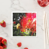 Rode bloeiende Nieuw-Zeelandse kerstboom Servetten (Insitu)