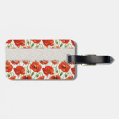 Rode bloeiende papavery bagagelabel (Achterkant horizontaal)