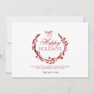 rode, bloeiende zakelijke feestdagen kaart