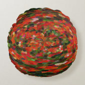 Rode bloem abstract rond kussen (Voorkant)