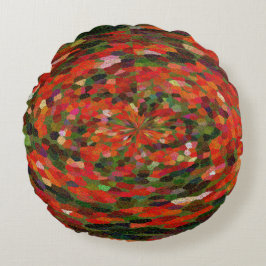 Rode bloem abstract rond kussen