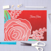 Rode Bloem Abstracte Stijl persoonlijke naam Tissuepapier (Craft)