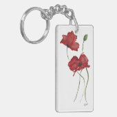 Rode Bloem AcrylSleutelhanger, dubbelzijdig Sleutelhanger (Voorkant Links)