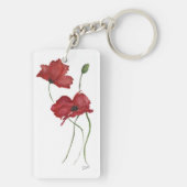 Rode Bloem AcrylSleutelhanger, dubbelzijdig Sleutelhanger (achterkant)
