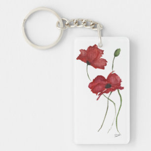 Rode Bloem AcrylSleutelhanger, dubbelzijdig Sleutelhanger