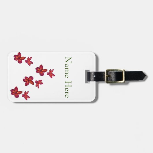 Rode bloem bagagelabel (Voorkant horizontaal)