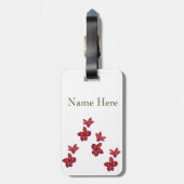 Rode bloem bagagelabel (Achterkant verticaal)