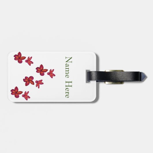Rode bloem bagagelabel (Achterkant horizontaal)