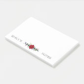 rode bloem bladeren gepersonaliseerde aantekening post-it® notes (Schuin)