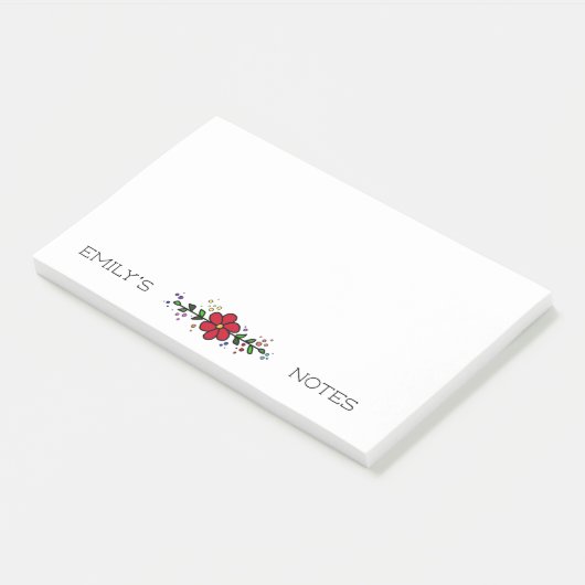  rode bloem bladeren gepersonaliseerde aantekening post-it® notes (Schuin)