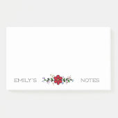  rode bloem bladeren gepersonaliseerde aantekening post-it® notes (Voorkant)