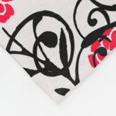 Rode Bloem Bloem Illustratie Patroon Ontwerp Fleece Deken (Hoek)