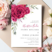 Rode Bloem Boeket Nuestra Boda Spaanse Bruiloft Kaart