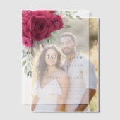 Rode Bloem Boeket Nuestra Boda Spaanse Bruiloft Vellum Uitnodigingen (Offset (Koppel))