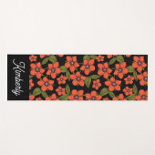 Rode Bloem Boho Aangepaste Naam Yogamat (Voorkant (horizontaal))