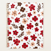 Rode bloem botanisch patroon planner (Voorkant)