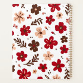 Rode bloem botanisch patroon planner (Achterkant)