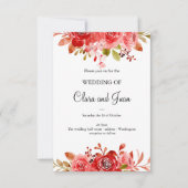 Rode bloem, botanische bloem kaart (Voorkant)