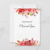 Rode bloem, botanische bloem kaart (Achterkant)