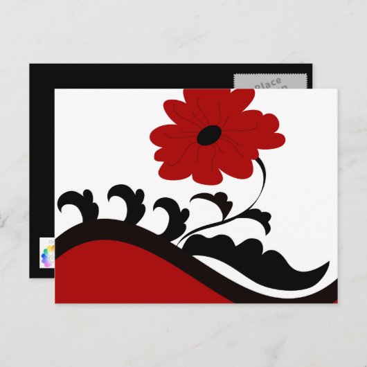 Rode bloem - Briefkaart (Voorkant / Achterkant)