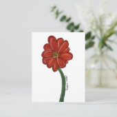 Rode Bloem Briefkaart (Staand voorkant)