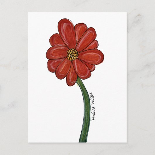 Rode Bloem Briefkaart (Voorkant)